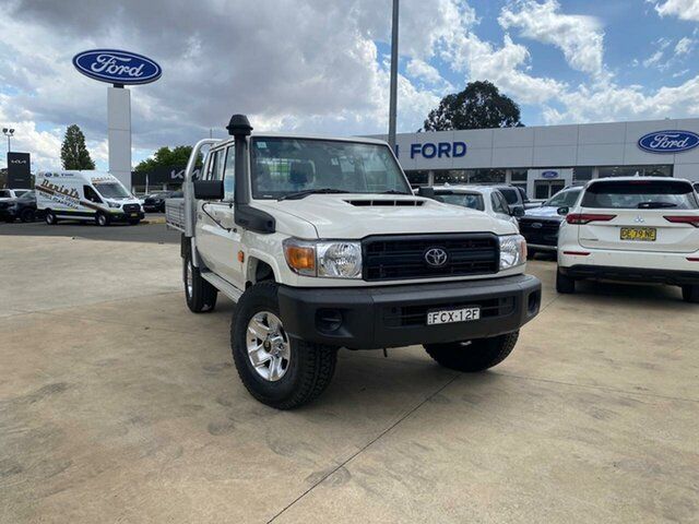 Used Toyota Landcruiser VDJ79R Workmate Goulburn, 2023 Toyota Landcruiser VDJ79R Workmate White 5 Speed Manual Dual Cab Chassis