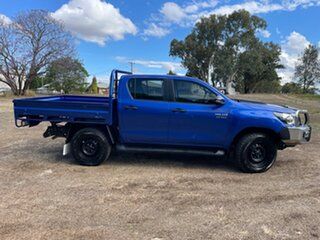 2018 Toyota Hilux GUN126R SR Double Cab Nebula Blue 6 Speed Manual Cab Chassis.