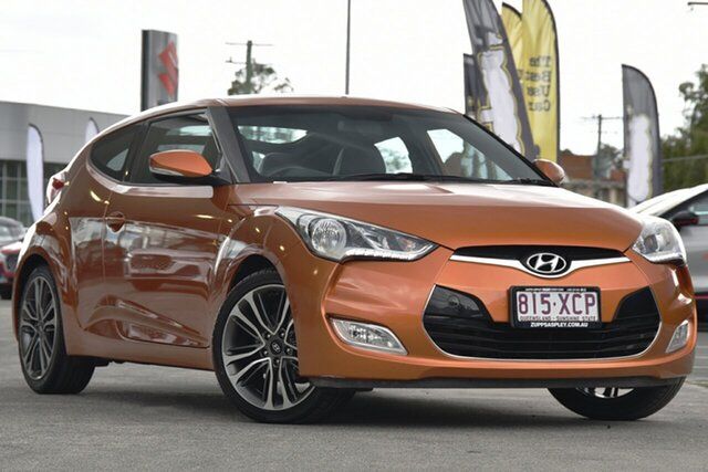 Used Hyundai Veloster FS3 + Coupe D-CT Aspley, 2014 Hyundai Veloster FS3 + Coupe D-CT Orange 6 Speed Sports Automatic Dual Clutch Hatchback