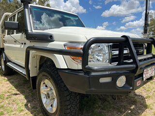 2019 Toyota Landcruiser VDJ79R GXL Double Cab French Vanilla 5 Speed Manual Cab Chassis