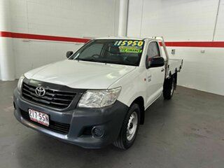 2013 Toyota Hilux TGN16R MY12 Workmate 4x2 White 5 Speed Manual Cab Chassis.