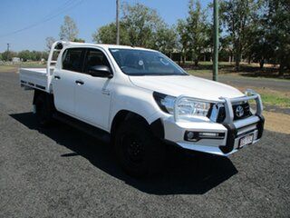 2019 Toyota Hilux GUN126R SR Double Cab Glacier White 6 Speed Sports Automatic Cab Chassis.
