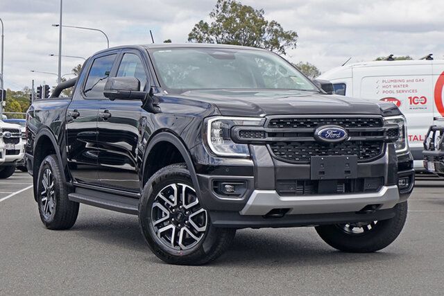 Used Ford Ranger PY 2024.00MY Sport Springwood, 2023 Ford Ranger PY 2024.00MY Sport Black 10 Speed Sports Automatic Double Cab Pick Up
