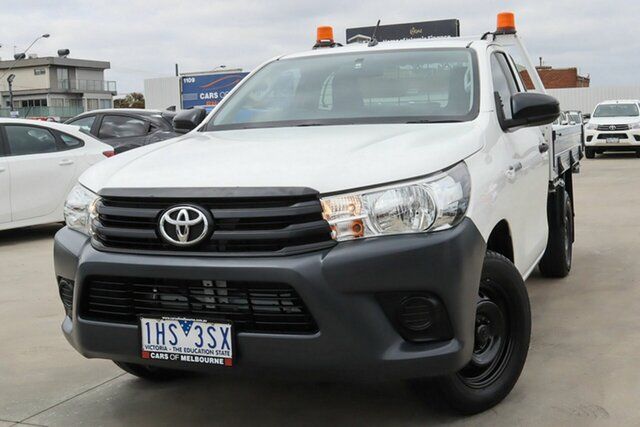 Used Toyota Hilux TGN121R Workmate 4x2 Coburg North, 2016 Toyota Hilux TGN121R Workmate 4x2 White 6 Speed Sports Automatic Cab Chassis