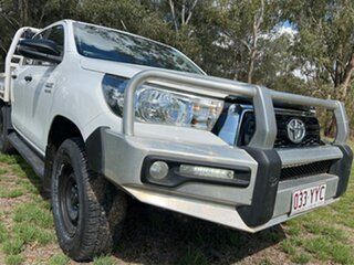 2019 Toyota Hilux GUN126R SR Double Cab Glacier White 6 Speed Sports Automatic Cab Chassis.