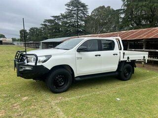 2018 Toyota Hilux GUN126R MY19 SR (4x4) Glacier White 6 Speed Automatic Double Cab Chassis.