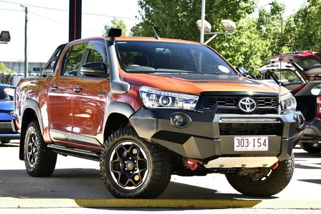 Used Toyota Hilux GUN126R Rugged X Double Cab Toowoomba, 2018 Toyota Hilux GUN126R Rugged X Double Cab Orange 6 Speed Sports Automatic Utility