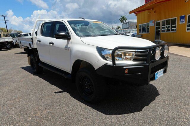 Used Toyota Hilux GUN126R SR Double Cab Winnellie, 2018 Toyota Hilux GUN126R SR Double Cab White 6 Speed Sports Automatic Cab Chassis