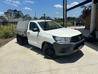2019 Toyota Hilux TGN121R Workmate 4x2 White 5 Speed Manual Cab Chassis.