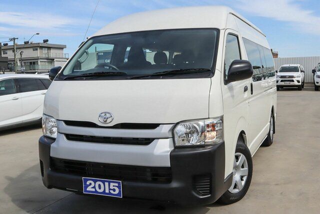 Used Toyota HiAce TRH223R Commuter High Roof Super LWB Coburg North, 2015 Toyota HiAce TRH223R Commuter High Roof Super LWB White 6 Speed Automatic Bus