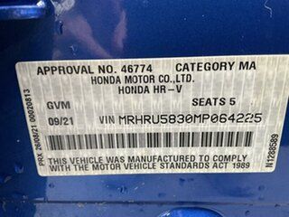 2021 Honda HR-V MY21 VTi Blue Continuous Variable Wagon