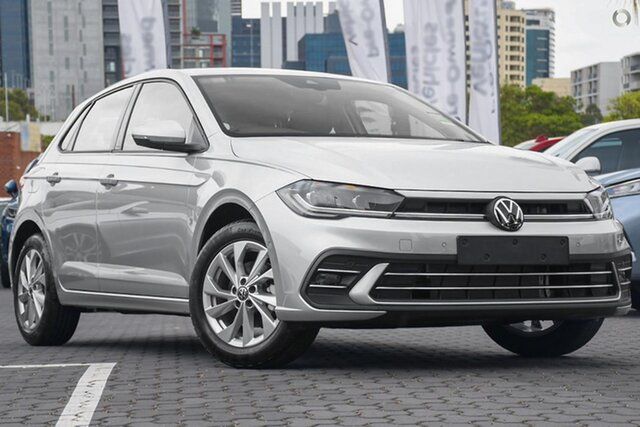Demo Volkswagen Polo AE MY23 85TSI DSG Style Port Melbourne, 2023 Volkswagen Polo AE MY23 85TSI DSG Style Reflex Silver 7 Speed Sports Automatic Dual Clutch