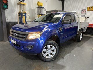 2014 Ford Ranger PX XL 2.2 Hi-Rider (4x2) Blue 6 Speed Automatic Super Cab Chassis.