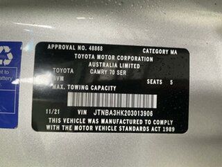 2021 Toyota Camry Axvh70R Ascent (Hybrid) Silver Continuous Variable Sedan