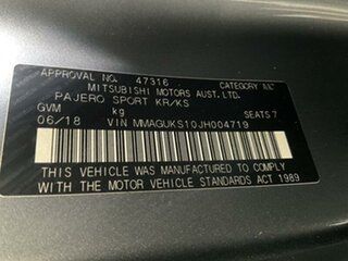 2018 Mitsubishi Pajero Sport MY18 GLS (4x4) 7 Seat Grey 8 Speed Automatic Wagon
