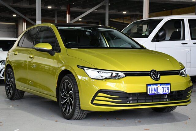 Used Volkswagen Golf 8 MY21 110TSI Life Victoria Park, 2021 Volkswagen Golf 8 MY21 110TSI Life Pomello Yellow 8 Speed Sports Automatic Hatchback
