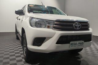 2018 Toyota Hilux GUN126R SR Double Cab White 6 speed Automatic Cab Chassis.