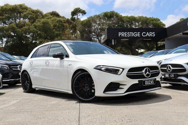 Used Mercedes-Benz A-Class W177 801+051MY A35 AMG SPEEDSHIFT DCT 4MATIC Balwyn, 2021 Mercedes-Benz A-Class W177 801+051MY A35 AMG SPEEDSHIFT DCT 4MATIC White 7 Speed