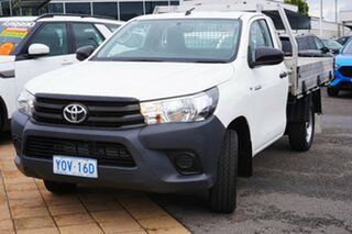 2017 Toyota Hilux TGN121R Workmate 4x2 White 6 Speed Sports Automatic Cab Chassis.