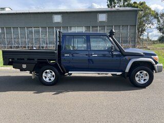 2022 Toyota Landcruiser VDJ79R GXL Double Cab Midnight Blue 5 Speed Manual Cab Chassis.