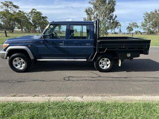 2022 Toyota Landcruiser VDJ79R GXL Double Cab Midnight Blue 5 Speed Manual Cab Chassis