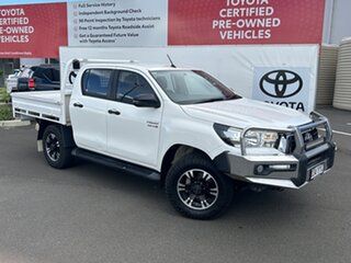 2019 Toyota Hilux GUN126R MY19 SR (4x4) Glacier White 6 Speed Automatic Double Cab Chassis.