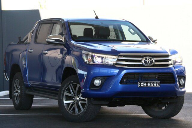 Used Toyota Hilux GUN126R SR5 Double Cab Green Fields, 2015 Toyota Hilux GUN126R SR5 Double Cab Blue 6 Speed Sports Automatic Utility