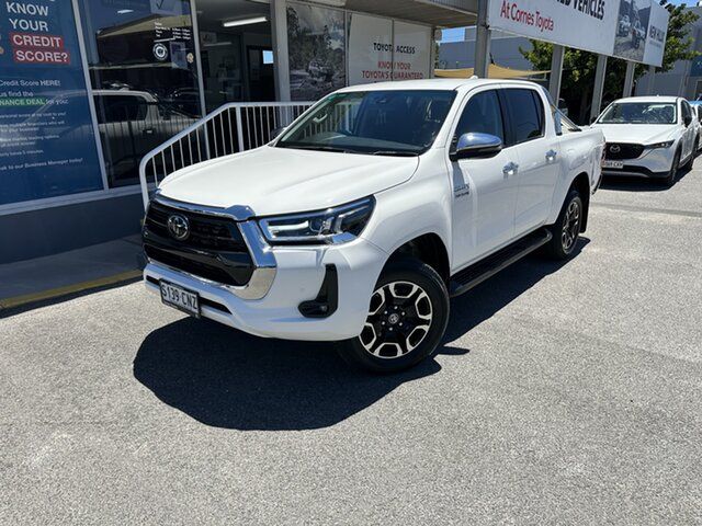 Pre-Owned Toyota Hilux GUN126R SR5 Double Cab Hawthorn, 2021 Toyota Hilux GUN126R SR5 Double Cab Glacier White 6 Speed Sports Automatic Utility