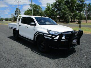 2020 Toyota Hilux GUN126R SR Double Cab Glacier White 6 Speed Manual Cab Chassis.
