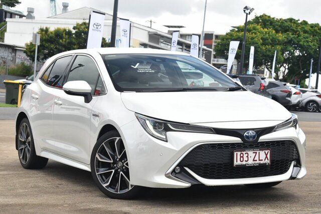 Pre-Owned Toyota Corolla ZWE211R ZR E-CVT Hybrid Woolloongabba, 2019 Toyota Corolla ZWE211R ZR E-CVT Hybrid Crystal Pearl 10 Speed Constant Variable Hatchback