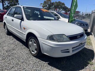 2002 Ford Laser KQ LXI White 4 Speed Automatic Sedan.