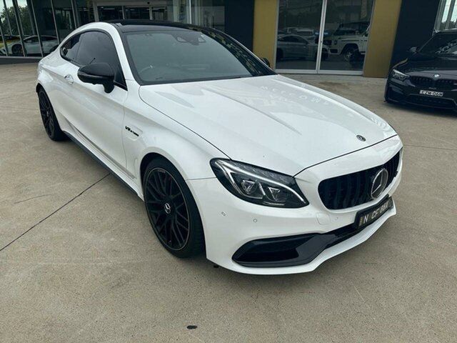 Used Mercedes-Benz C-Class Goulburn, 2018 Mercedes-Benz C-Class C63 AMG - S White Sports Automatic Coupe