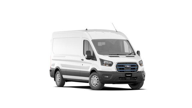 New Ford E-Transit VO 2023.50MY 420L Mid Roof Ebbw Vale, 2023 Ford E-Transit VO 2023.50MY 420L Mid Roof Frozen White 1 Speed Reduction Gear Van