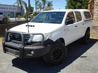 2015 Toyota Hilux KUN26R MY14 SR (4x4) White 5 Speed Automatic Double Cab Chassis.