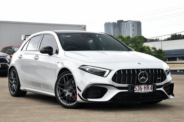 Pre-Owned Mercedes-AMG A45 W177 MY23.5 S 4Matic+ Woolloongabba, 2022 Mercedes-AMG A45 W177 MY23.5 S 4Matic+ White 8 Speed Auto Dual Clutch Hatchback