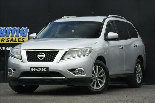 Used Nissan Pathfinder R52 MY15 ST X-tronic 2WD Campbelltown, 2015 Nissan Pathfinder R52 MY15 ST X-tronic 2WD Silver 1 Speed Constant Variable Wagon