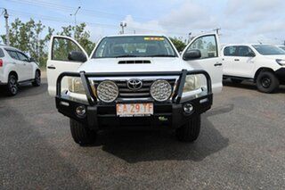 2012 Toyota Hilux KUN26R MY12 SR Double Cab White 5 Speed Manual Cab Chassis.