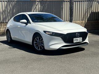 2020 Mazda 3 BP G20 Pure Snowflake White Pearl 6 Speed Automatic Hatchback.