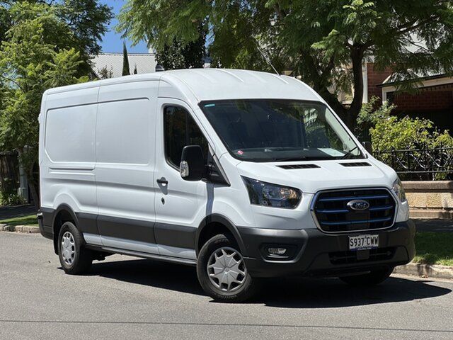 Used Ford E-Transit VO 2023.50MY 420L Mid Roof Hyde Park, 2023 Ford E-Transit VO 2023.50MY 420L Mid Roof Frozen White 1 Speed Reduction Gear Van