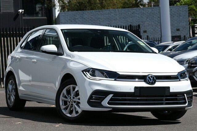 New Volkswagen Polo AE MY24 85TSI DSG Style Liverpool, 2023 Volkswagen Polo AE MY24 85TSI DSG Style Pure White 7 Speed Sports Automatic Dual Clutch