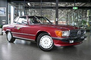 1989 Mercedes-Benz 560SL R107 Red 4 Speed Automatic Convertible.