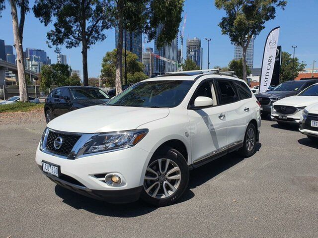 Used Nissan Pathfinder R52 MY14 ST-L X-tronic 4WD South Melbourne, 2014 Nissan Pathfinder R52 MY14 ST-L X-tronic 4WD Alpine White 1 Speed Constant Variable Wagon