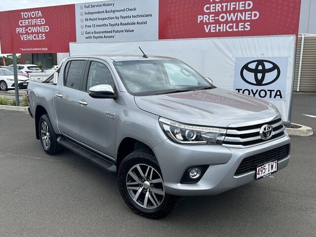 Pre-Owned Toyota Hilux GUN126R SR5 Double Cab Warwick, 2017 Toyota Hilux GUN126R SR5 Double Cab Silver Sky 6 Speed Sports Automatic Utility