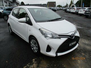 2015 Toyota Yaris NCP130R Ascent White 4 Speed Automatic Hatchback.
