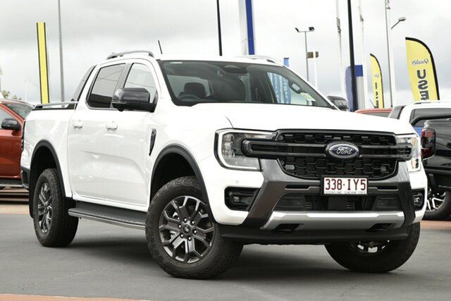 Demo Ford Ranger PY 2024.00MY Wildtrak Toowoomba, 2023 Ford Ranger PY 2024.00MY Wildtrak Arctic White 10 Speed Sports Automatic Double Cab Pick Up