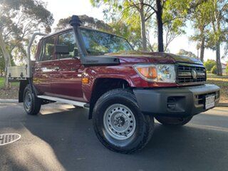 2023 Toyota Landcruiser VDJ79R Workmate Double Cab Maroon 5 Speed Manual Cab Chassis