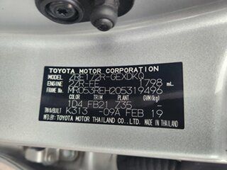 2019 Toyota Corolla ZRE172R Ascent S-CVT Silver Ash 7 Speed Constant Variable Sedan