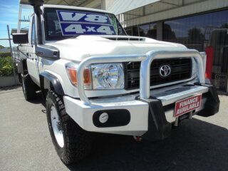 2019 Toyota Landcruiser VDJ79R Workmate White 5 Speed Manual Cab Chassis.