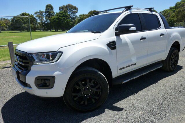 Used Ford Ranger PX MkIII 2021.25MY Wildtrak Cheltenham, 2021 Ford Ranger PX MkIII 2021.25MY Wildtrak Arctic White 10 Speed Sports Automatic