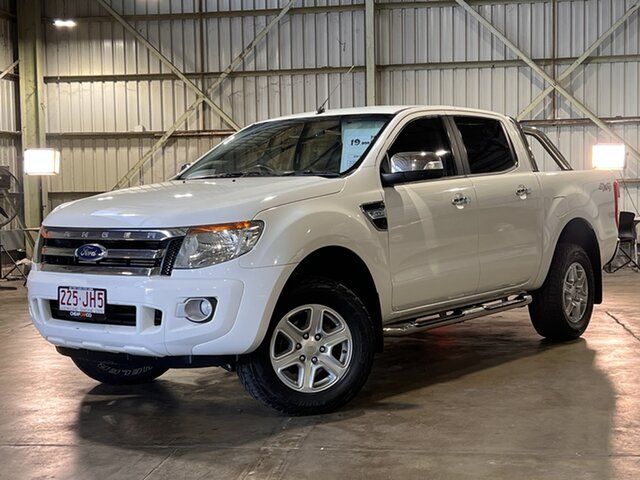 Used Ford Ranger PX XLT Double Cab Rocklea, 2013 Ford Ranger PX XLT Double Cab White 6 Speed Sports Automatic Utility